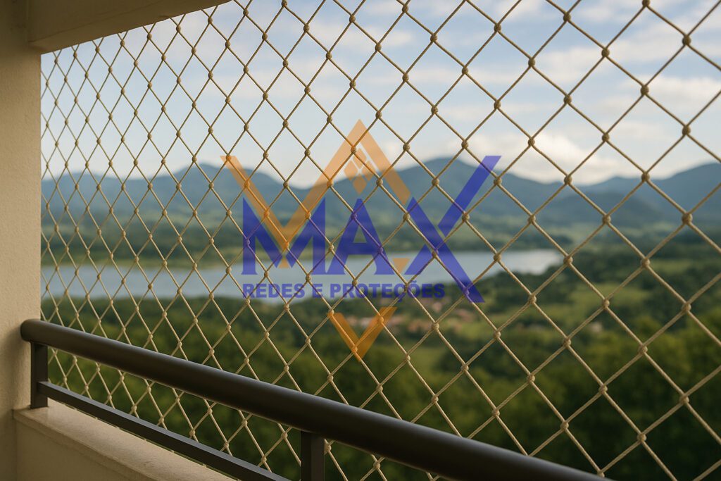 rede de protecao em sacada com paisagem rede de protecao em sacada com paisagem